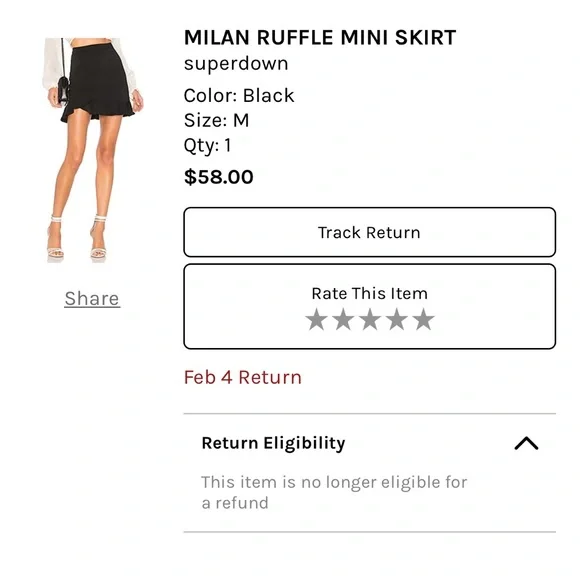 NWT. Milan Ruffle Mini Skirt - Picture 5 of 5